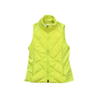 Yellow vest by Athleta with quilted chevron pattern and zipper closure.