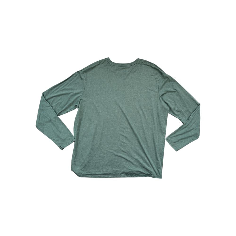 Green long-sleeve baselayer shirt by REI, shown on a white background.