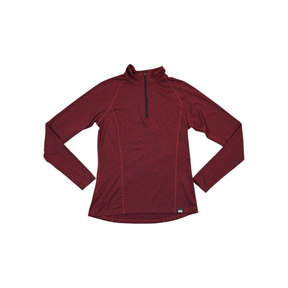 Rei Women's Synthetic 1/4 Zip Baselayer Shirt Red M Used - FERAL
