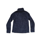 Navy quarter zip fleece by Patagonia with soft, textured pile.