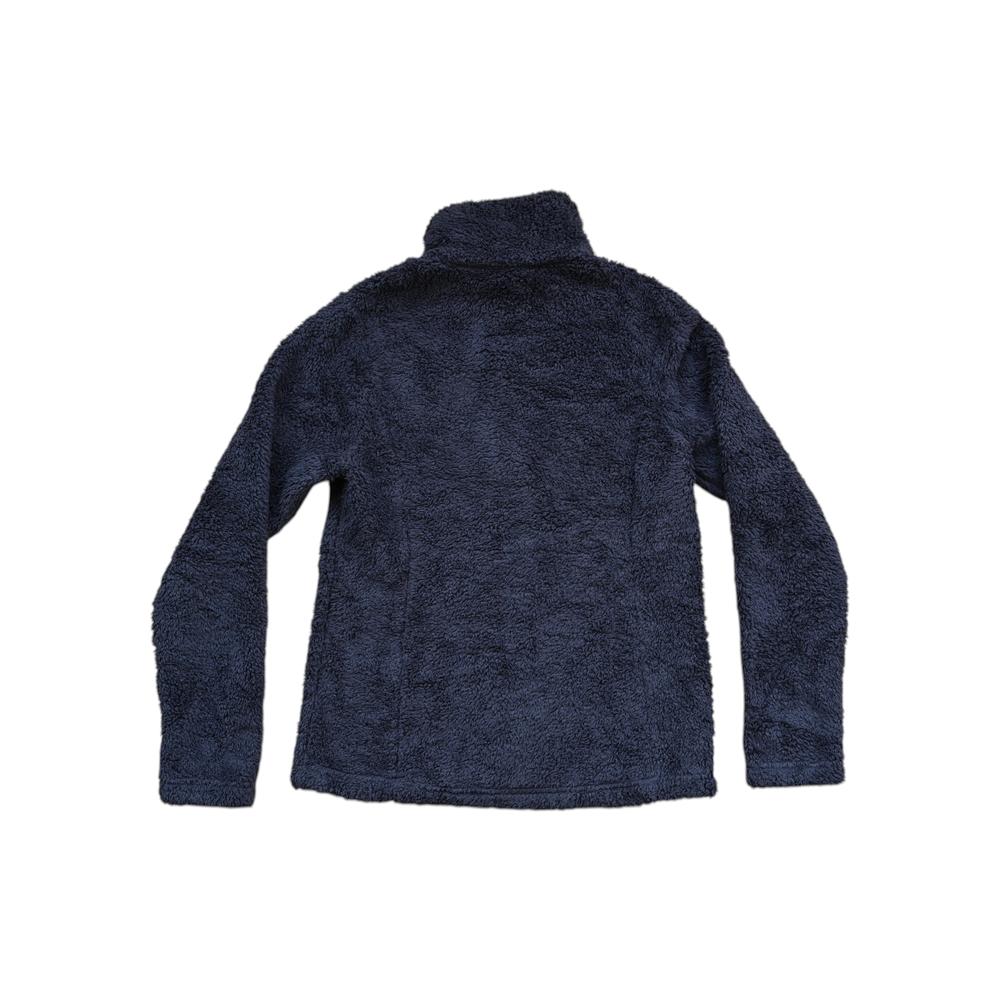 Navy quarter zip fleece by Patagonia with soft, textured pile.
