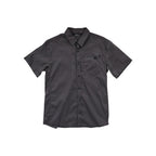Brown button-down shirt by Arcteryx with short sleeves and a patch pocket.