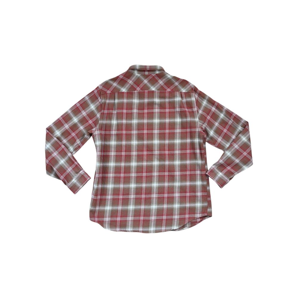 Burton Men's Flannel Long Sleeve Shirt Red/Tan L Used - FERAL