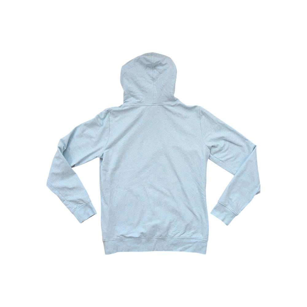 Blue women's hoodie by Patagonia in a used condition, featuring a hood and long sleeves.