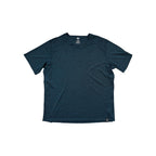 Blue active shirt by REI with short sleeves and heathered texture.
