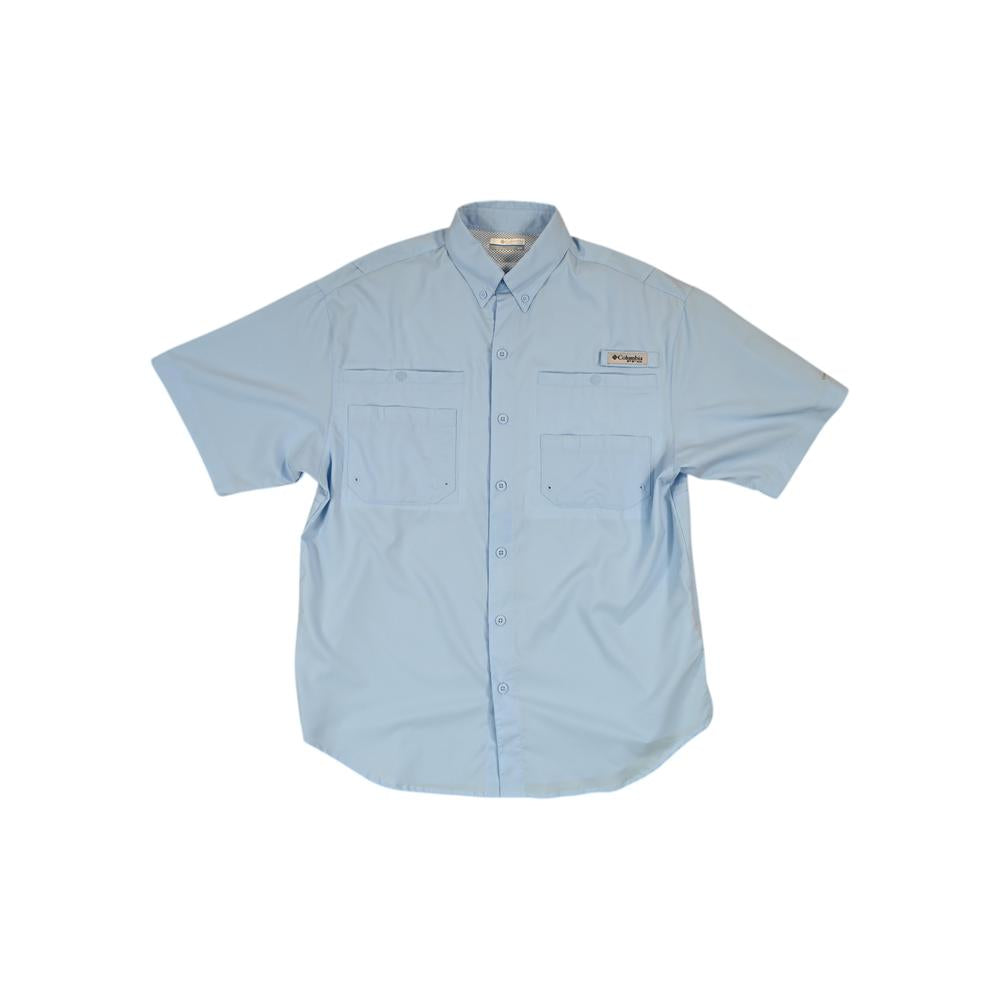 Columbia Men's PFG Short Sleeve Shirt Blue S Used - FERAL