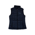 Black quilted vest by Columbia with a full zipper closure and front pockets.