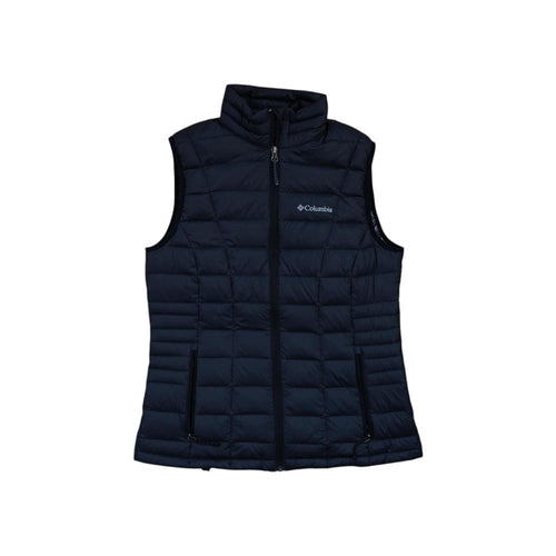 Black quilted vest by Columbia with a full zipper closure and front pockets.