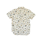 White button-down shirt by North Face with a cactus pattern, short sleeves, and a collared neck.