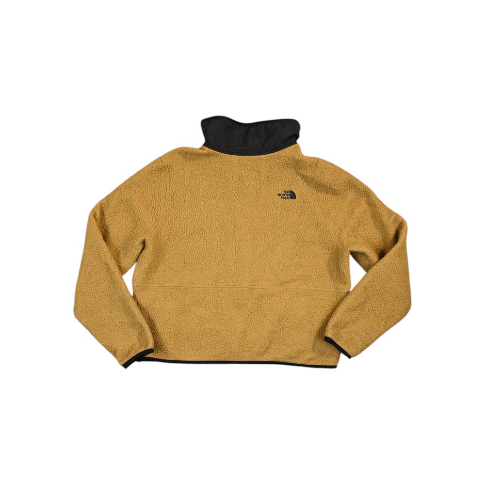 North Face Women's Dunraven Sherpa Crop Fleece Jacket British Khaki L Used - FERAL