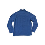 Blue long sleeve casual shirt by Marmot, in a grid pattern.