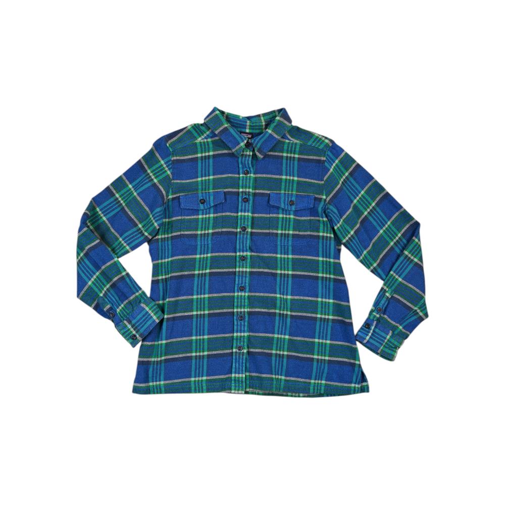 Patagonia Women's Fjord Flannel Shirt Blue Size 14 Used - FERAL