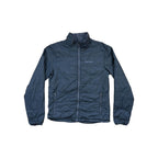 Grey synthetic insulated jacket by Marmot with quilted pattern and full zipper.