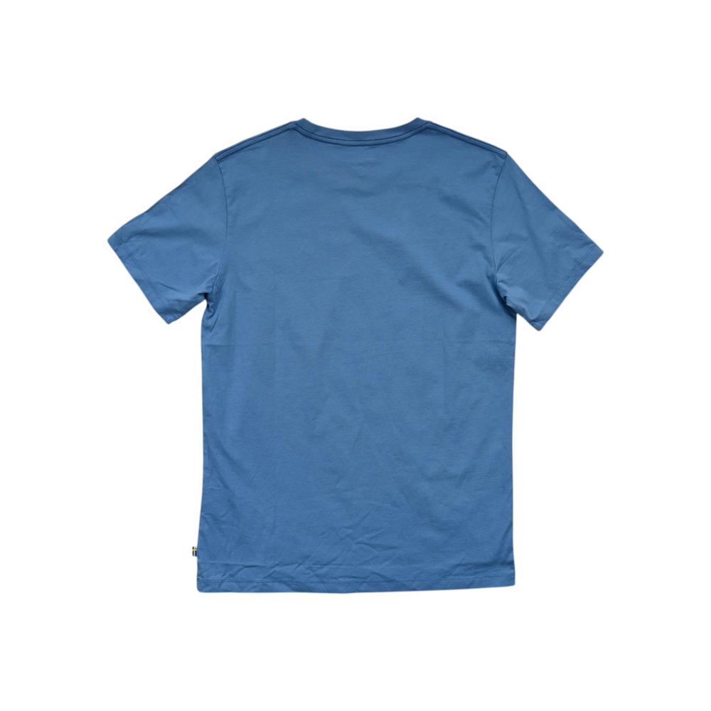 Blue Fjallraven men's classic T-shirt by Fjallraven, shown in a back view.