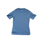 Blue slim fit shirt by Mammut with short sleeves and a subtle checkered pattern.