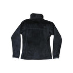 Black fleece jacket by Patagonia with a textured finish, seen from the back.