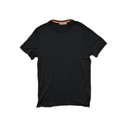 Black t-shirt by Icebreaker with a round neck, short sleeves, and straight hem.