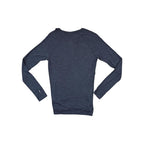 Gray baselayer shirt by Smartwool with long sleeves, seen from the back on a white background.