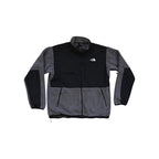 Men's fleece jacket, gray and black by The North Face, featuring front zip closure and pockets.