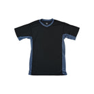 Grey and blue t-shirt by Columbia, with a v-neck and short sleeves.