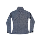 Grey and black herringbone fleece jacket by Columbia, with a full zip and long sleeves.