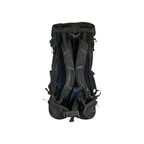 Grey Osprey Kestral 48 backpack by Osprey, back view showing straps and waist belt.