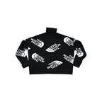 North Face Women's Black Series All-Over Logo Turtleneck Sweater Black M Used RARE - FERAL