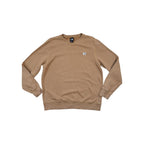 Tan long-sleeve sweatshirt by North Face with ribbed hem and cuffs.