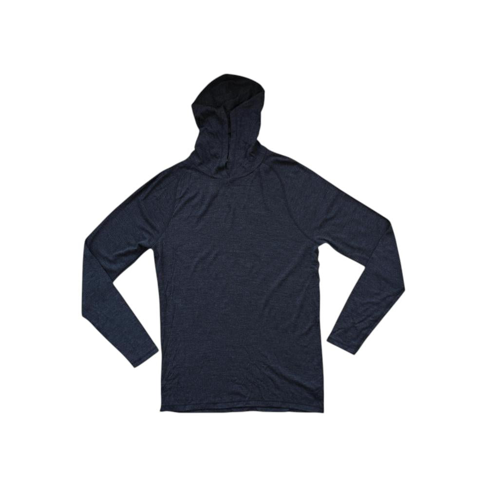Gray hoodie baselayer shirt by Smartwool, displayed on a white background.