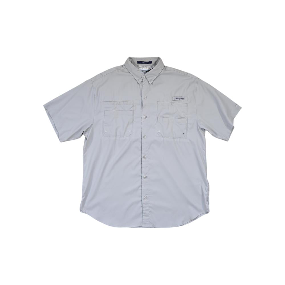 Columbia Men's Tamiami PFG Short Sleeve Shirt Grey L Used - FERAL