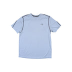 Grey active shirt by The North Face with short sleeves and dark grey trim.