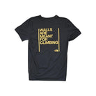 Black t-shirt for men by North Face with "Walls are Meant for Climbing" text on the back.