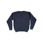 Navy and red patterned sweater by Woolrich, featuring a ribbed texture and long sleeves.