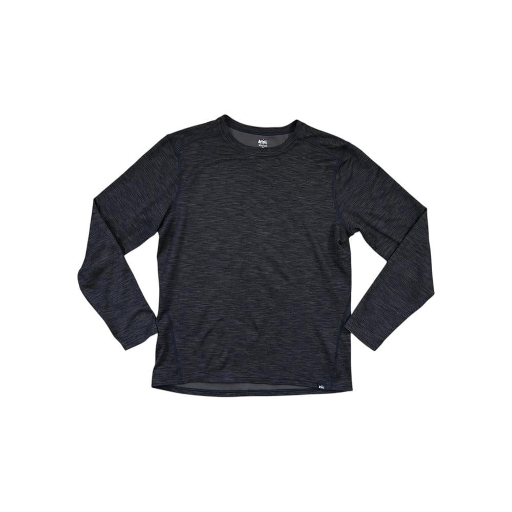 Grey long sleeve base layer shirt by REI, with a subtle heathered texture.