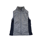 Gray insulated vest by Columbia with a full zipper and dark side panels.