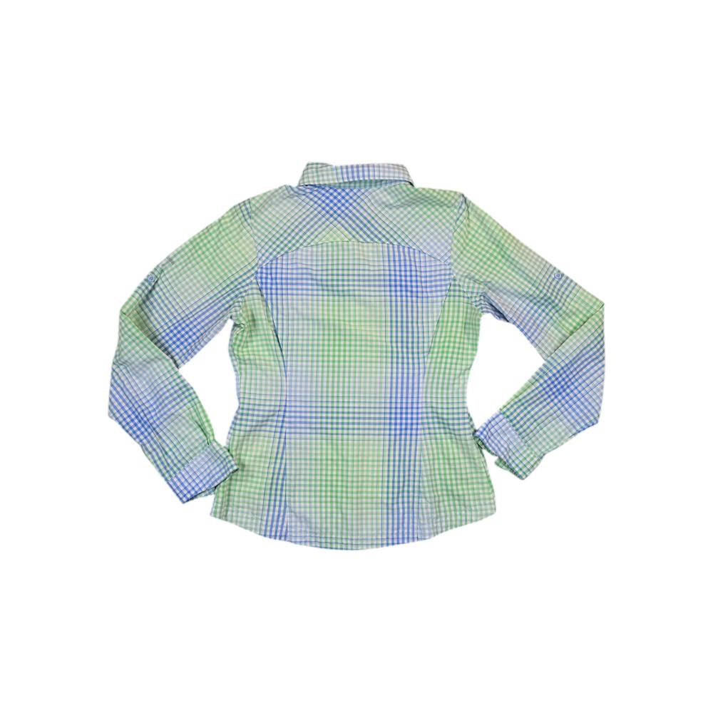 Columbia Women's Silver Ridge Plaid Long Sleeve Shirt Blue/Green L Used - FERAL