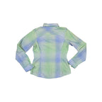Columbia Women's Silver Ridge Plaid Long Sleeve Shirt Blue/Green L Used - FERAL