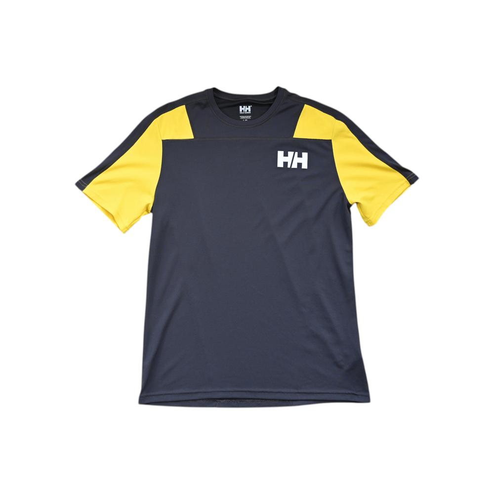 Helly Hansen Men's Lifa Short Sleeve Baselayer Shirt Yellow/Grey L Used - FERAL