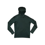 Green men's engineered hoodie by Kuhl, featuring long sleeves and an attached hood.