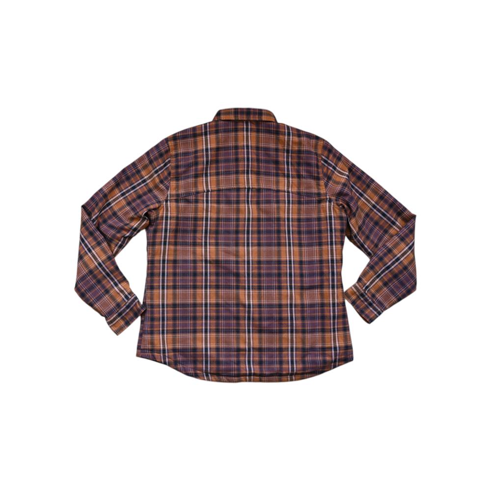Flylow Women's May Fleece Lined Flannel Shirt Orange/Purple L Used - FERAL