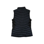 Black puffy vest by Boulder Gear with quilted pattern and solid panels on the sides.