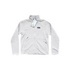 White fleece jacket for women by Cotopaxi, featuring a full zipper and dual hand pockets.