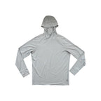 Green long sleeve sun hoody shirt by REI with a cowl neck and thumbholes.