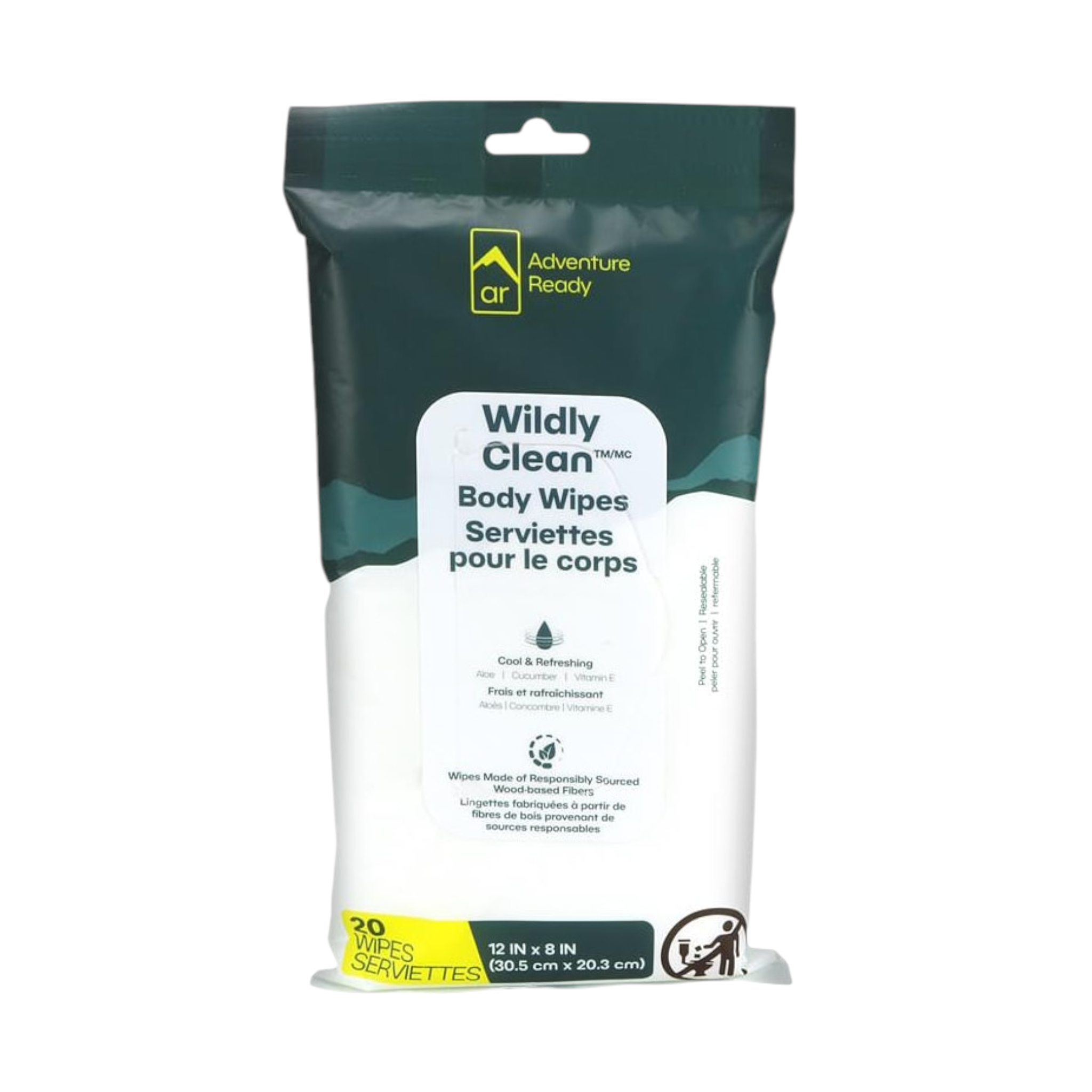 Adventure Ready Wildly Clean Body 20 Wipes - FERAL