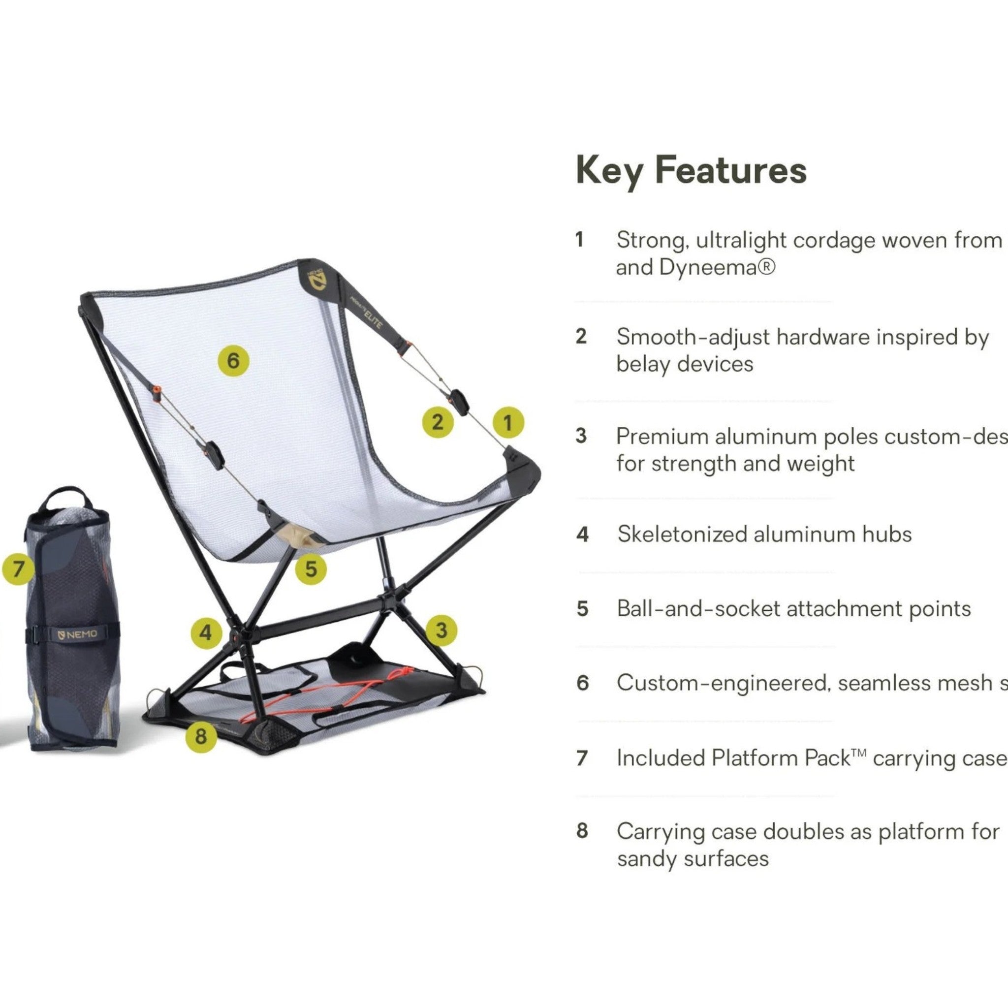 NEMO Elite Reclining Backpacking Chair - FERAL