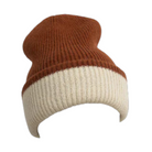 Leto Accessories Basic Knit Two Tone Beanie - FERAL