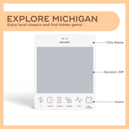 Michigan Adventure Bucket List by Reach International Outfitters with icons for price, time, activity, and season.
