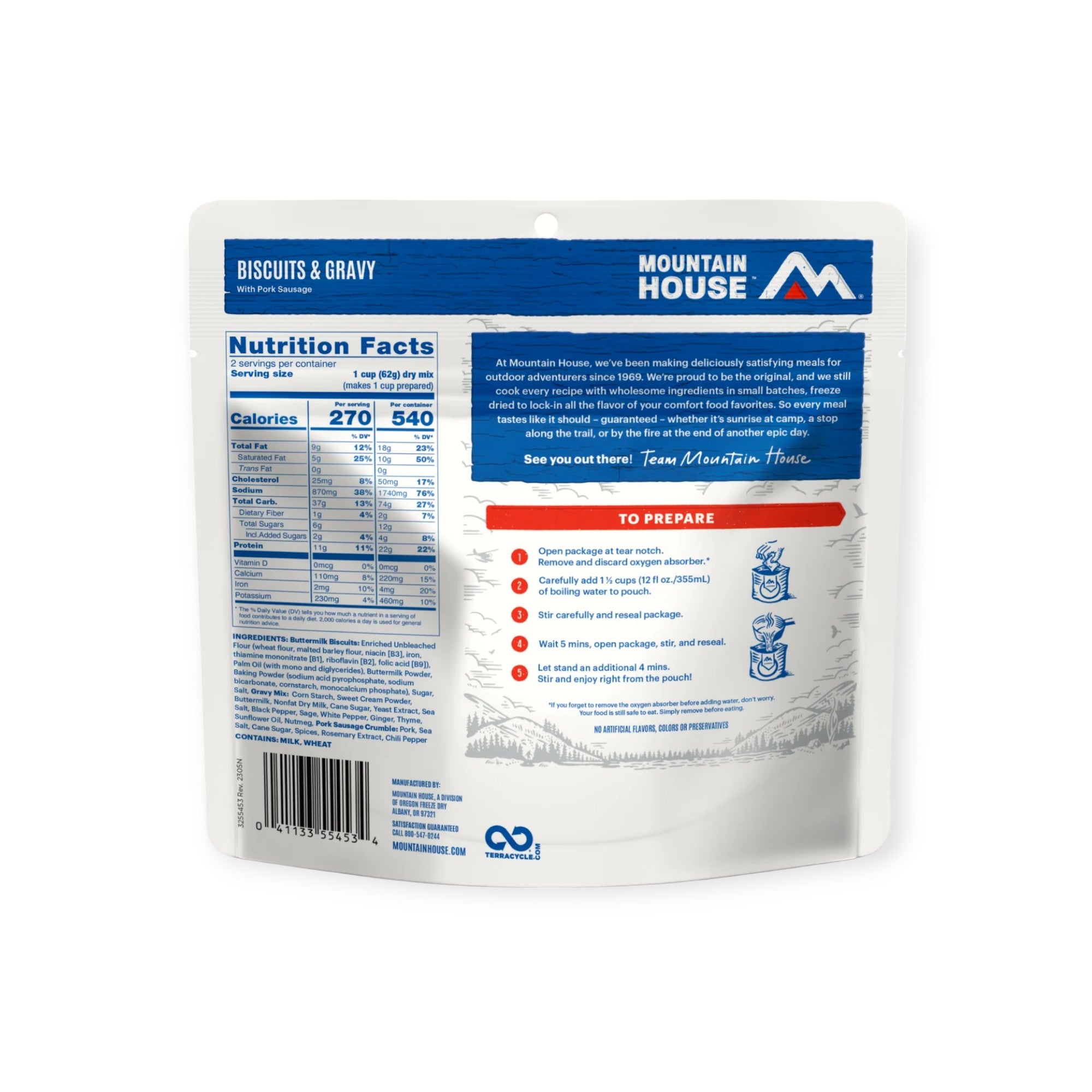 Mountain House Biscuits and Gravy Freeze-Dried Meal