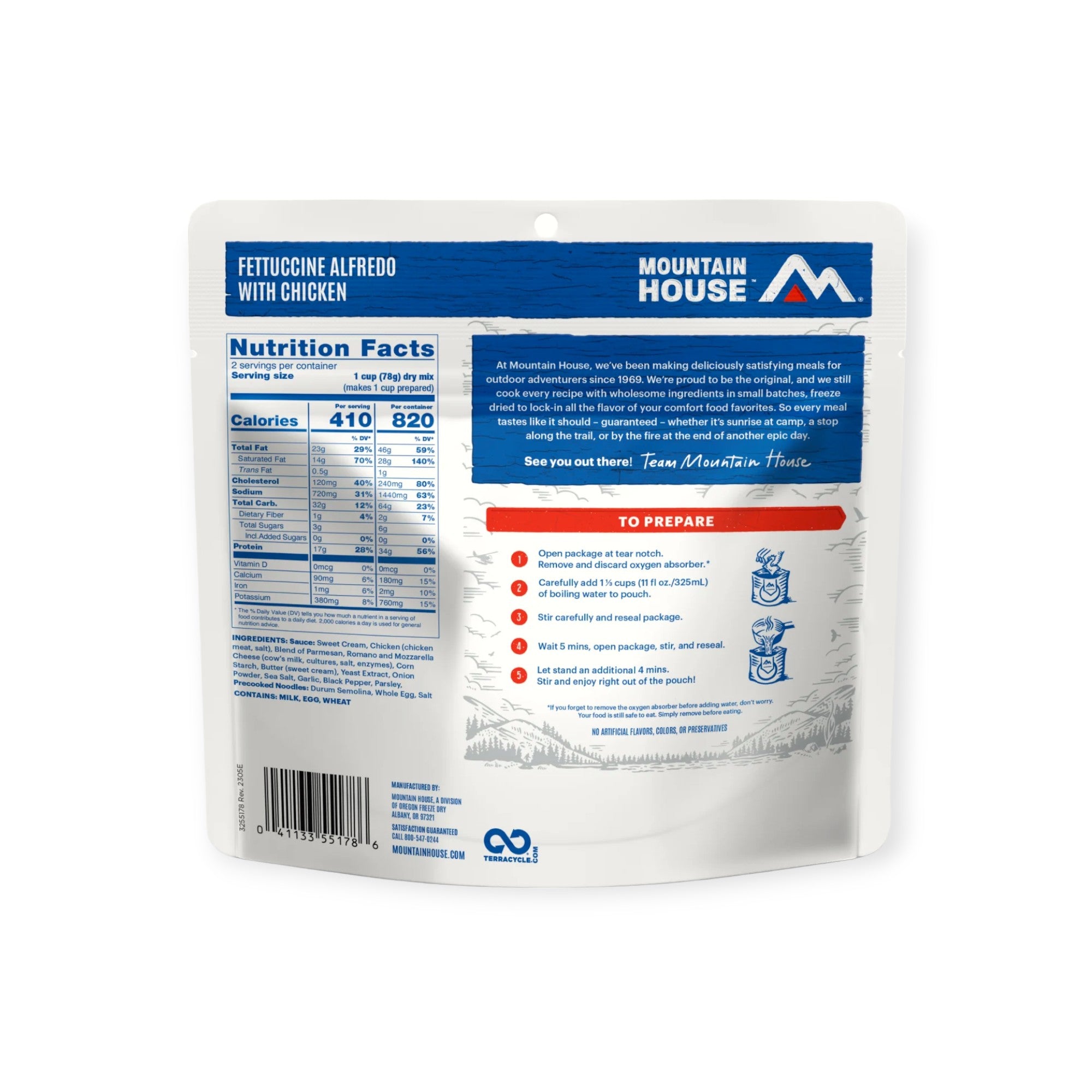 Mountain House Fettuccine Alfredo w' Chicken Freeze-Dried Meal