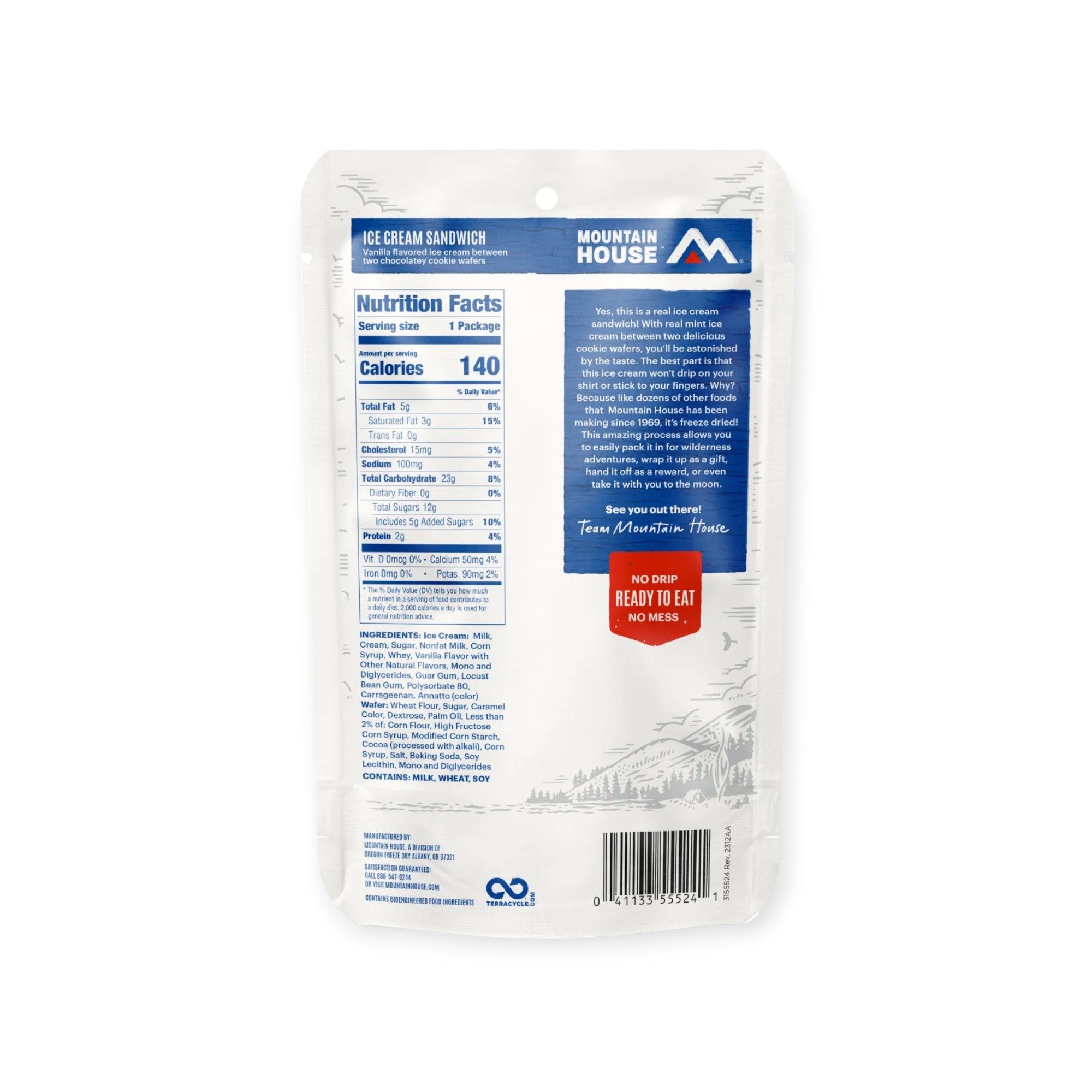 Mountain House Vanilla Ice Cream Sandwich Freeze-Dried Dessert